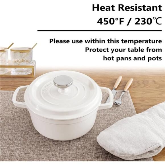 Home Brilliant Linen Placemats Set of 4 Heat Resistant Dining Table Cloth Place - Picture 6 of 14